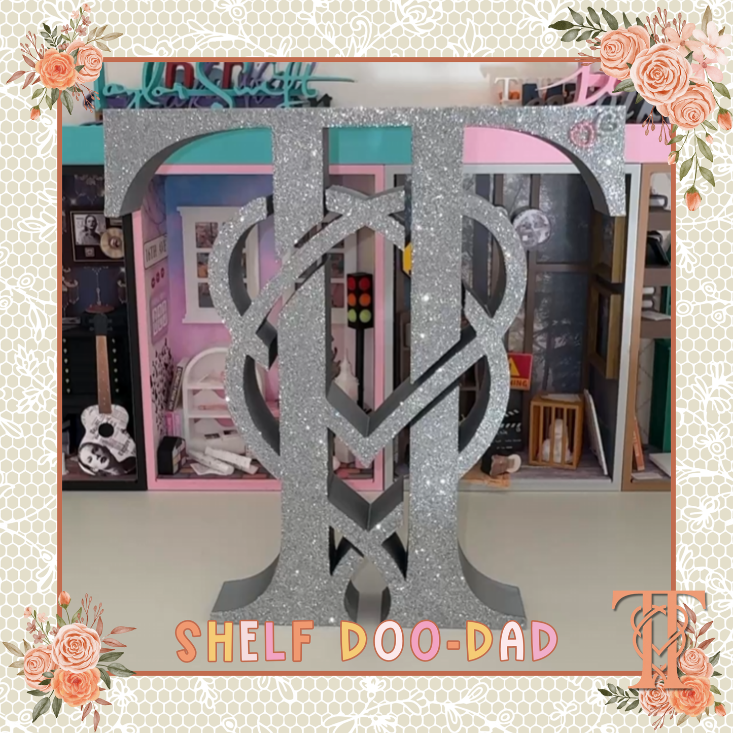 JUST&T MARRIED - Large Doo-dad (hand-glittered and embellished)