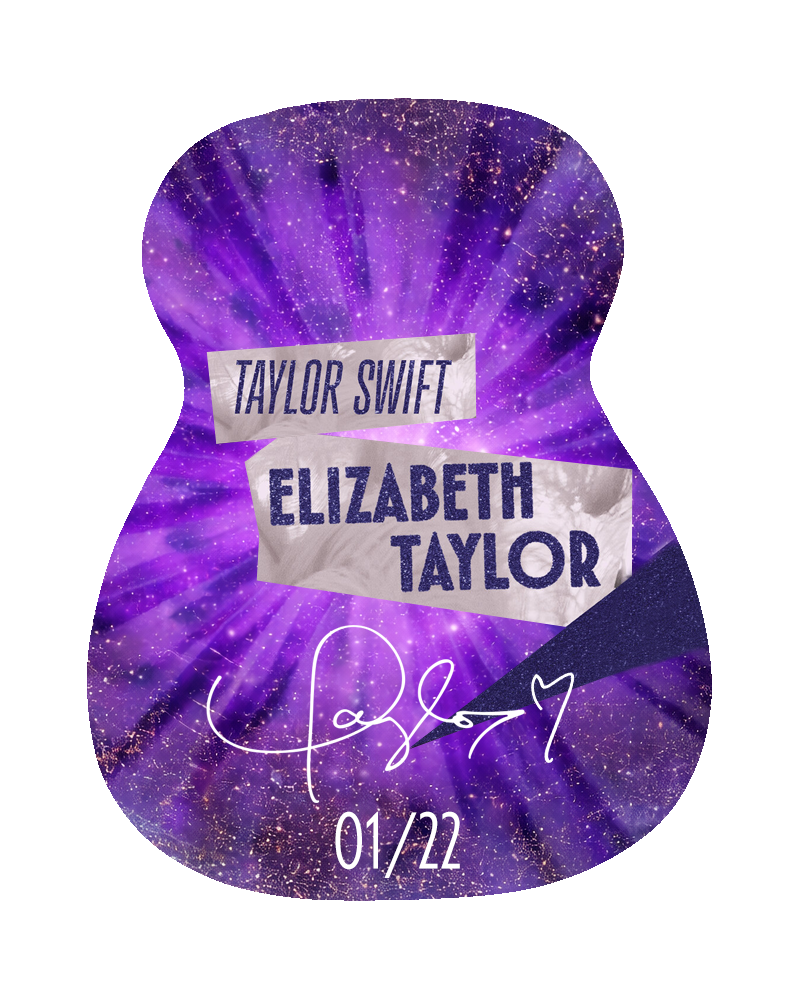 Mini Guitar - Elizabeth Taylor (hand-glittered and embellished)