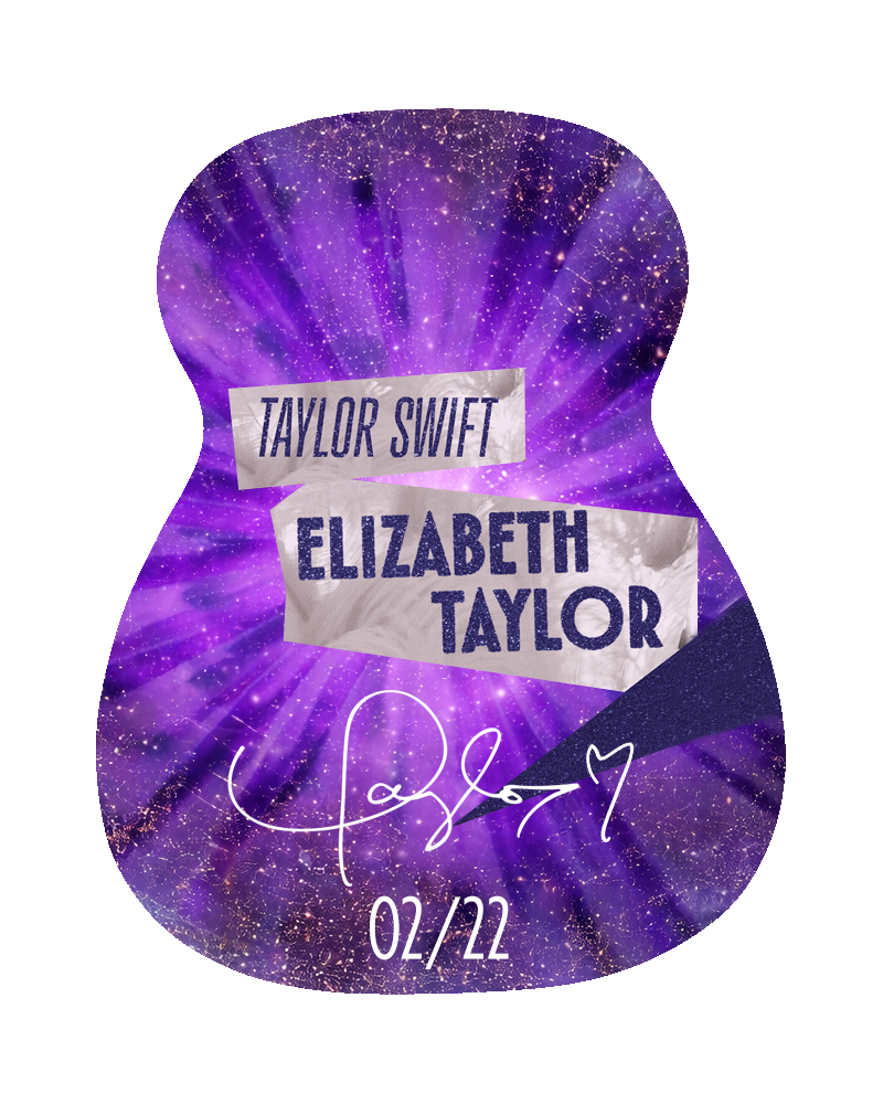 Mini Guitar - Elizabeth Taylor (hand-glittered and embellished)