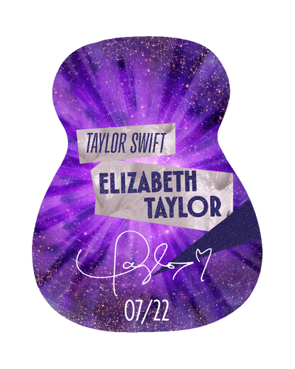 Mini Guitar - Elizabeth Taylor (hand-glittered and embellished)