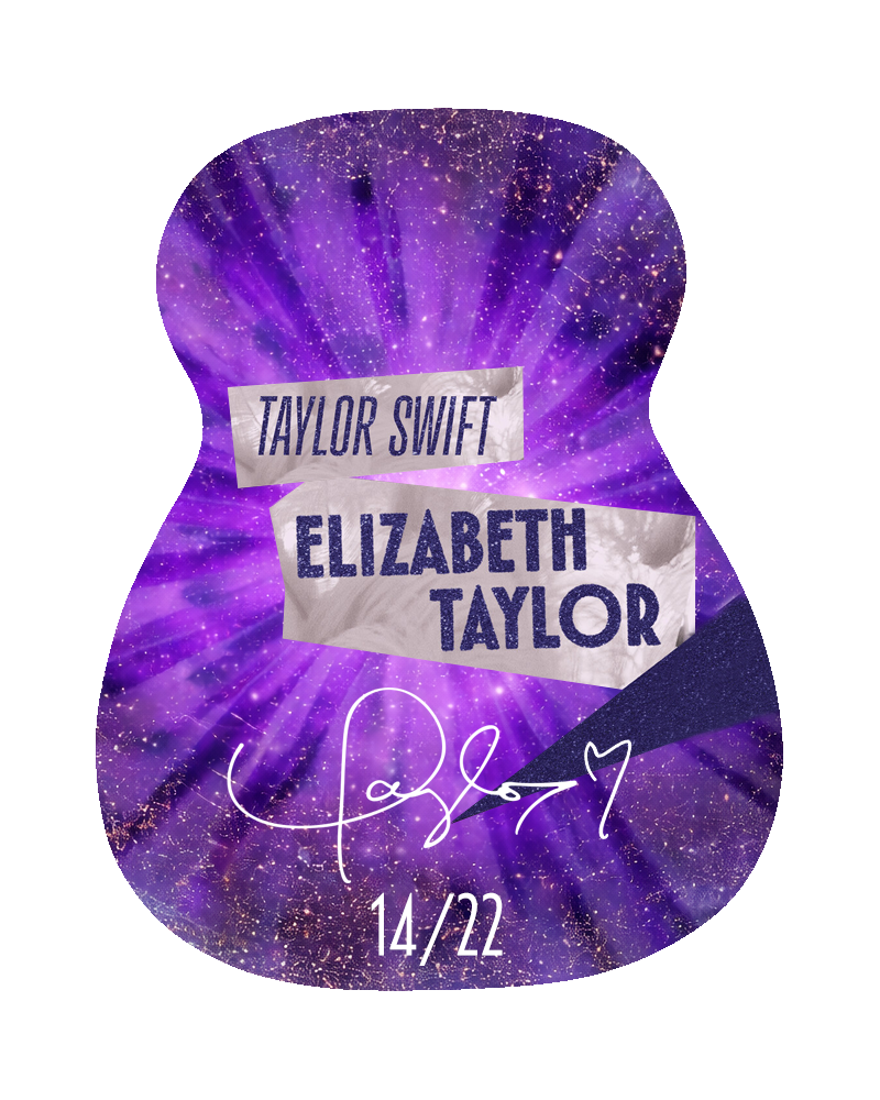 Mini Guitar - Elizabeth Taylor (hand-glittered and embellished)