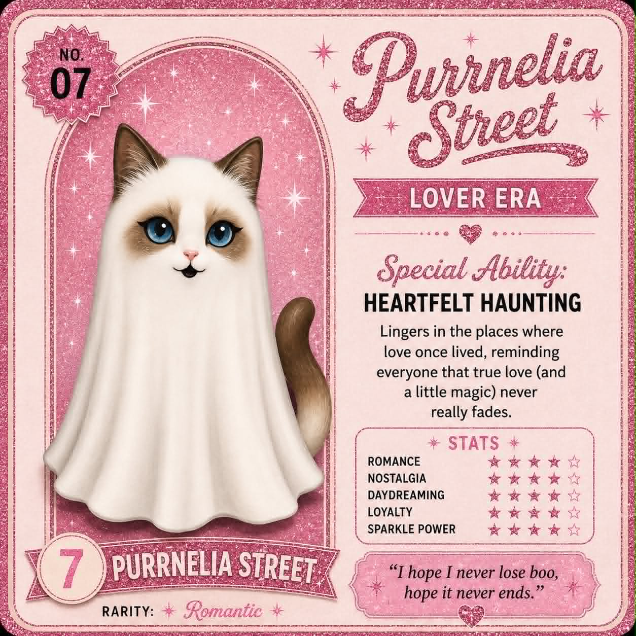 The Ghosts from Eras Past - Limited edition 13/13 - Hand-glittered and embellished (with cute ID cards)