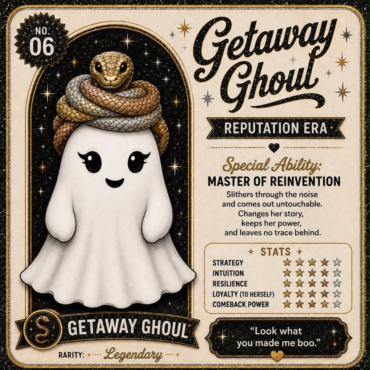 The Ghosts from Eras Past - Limited edition 13/13 - Hand-glittered and embellished (with cute ID cards)