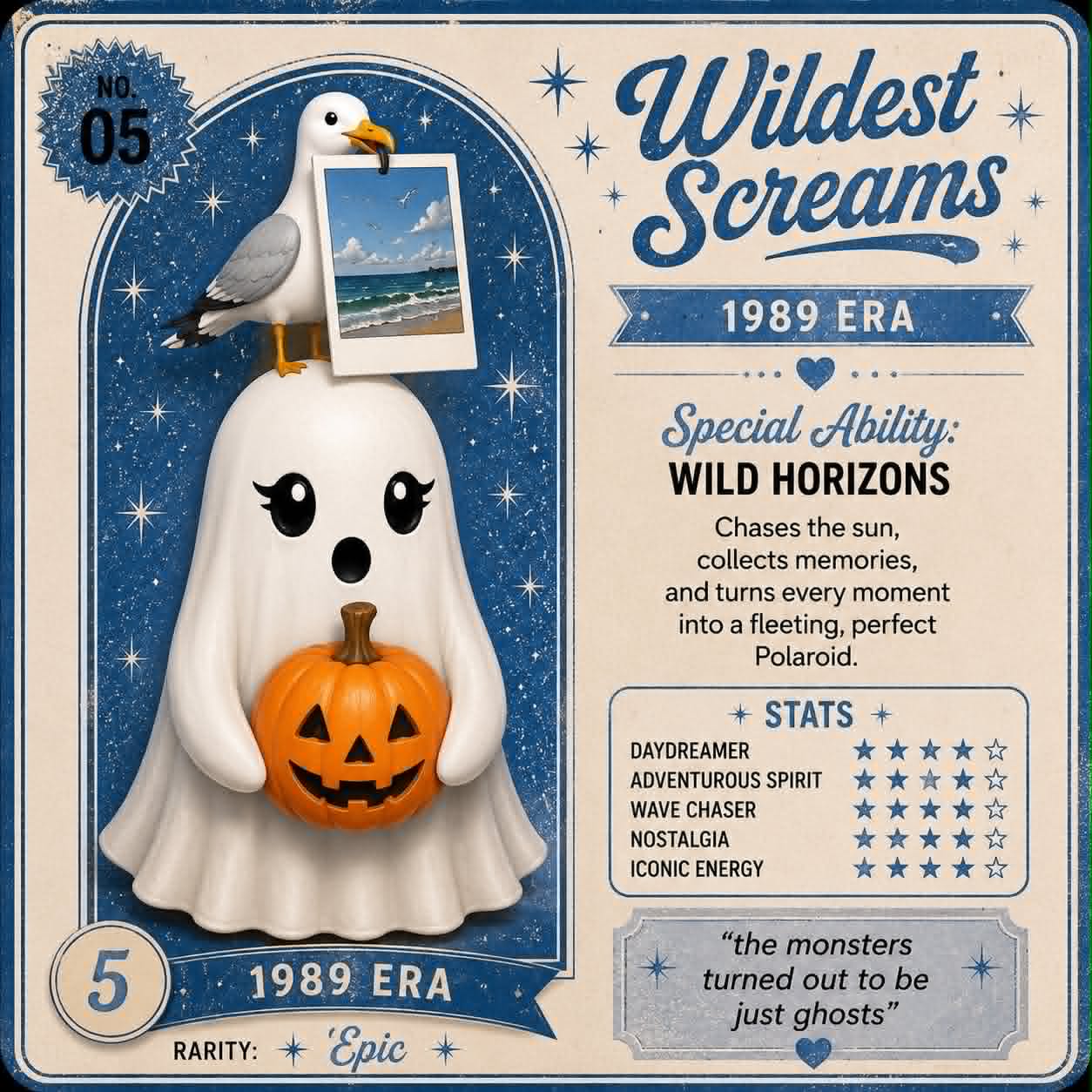 The Ghosts from Eras Past - Limited edition 13/13 - Hand-glittered and embellished (with cute ID cards)