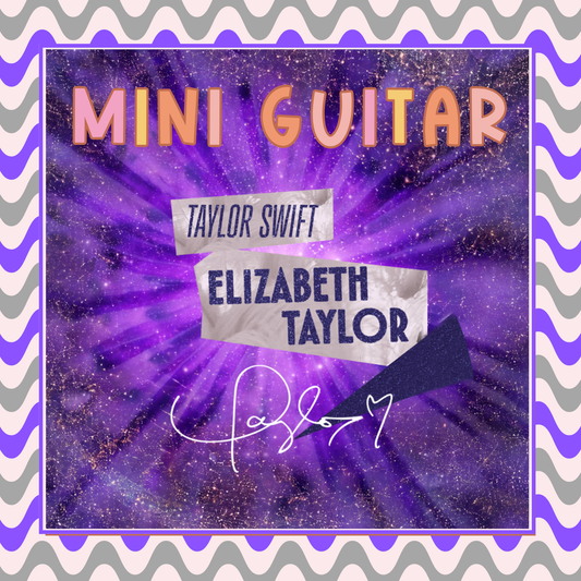 Mini Guitar - Elizabeth Taylor (hand-glittered and embellished)
