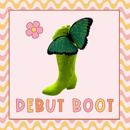 Debut cowboy boot with butterfly