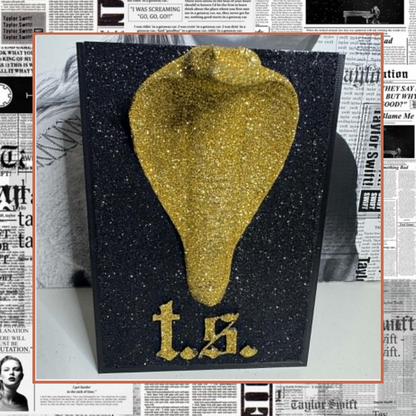 Iconic Moments - reputation gold body suit mini guitar (hand-glitterd and embellished)