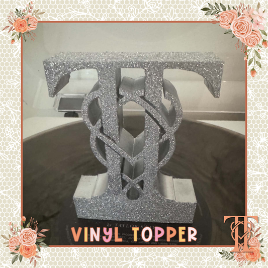 JUST&T MARRIED - Vinyl Topper/Shelf Trinket (hand-glittered)
