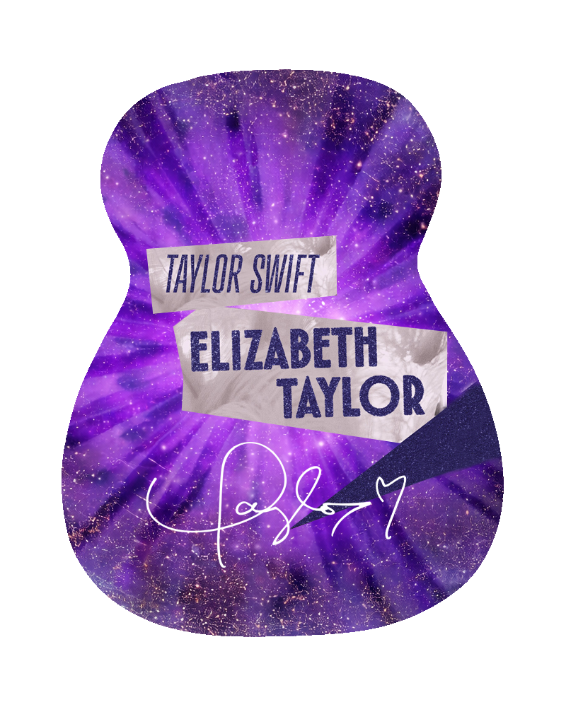 Mini Guitar - Elizabeth Taylor (hand-glittered and embellished)