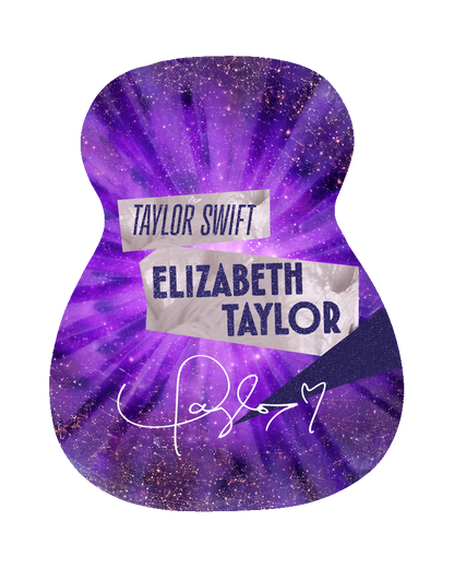 Mini Guitar - Elizabeth Taylor (hand-glittered and embellished)