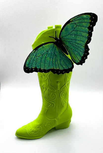 Debut cowboy boot with butterfly