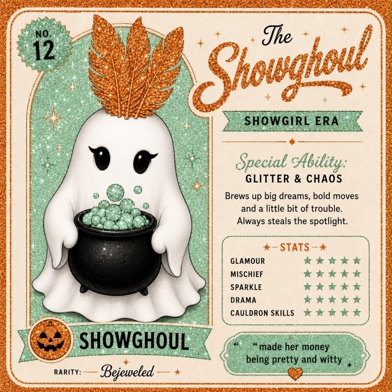 The Ghosts from Eras Past - Limited edition 13/13 - Hand-glittered and embellished (with cute ID cards)
