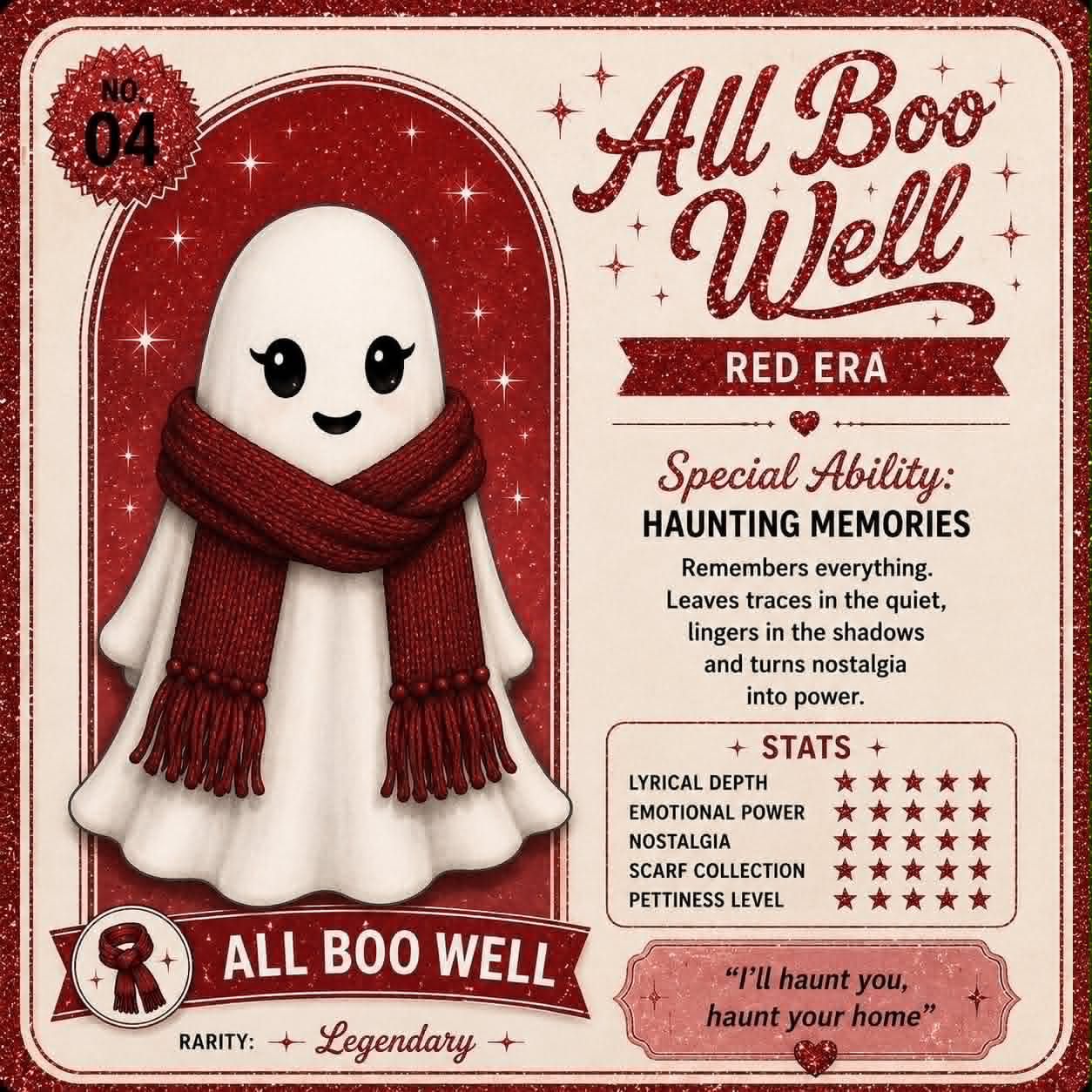 The Ghosts from Eras Past - Limited edition 13/13 - Hand-glittered and embellished (with cute ID cards)