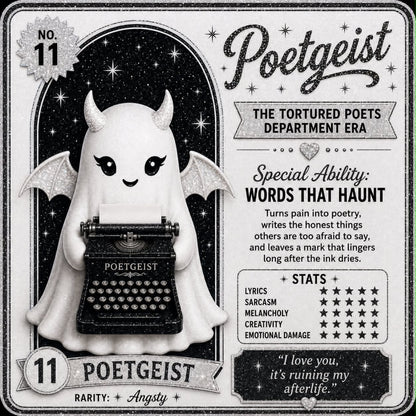 The Ghosts from Eras Past - Limited edition 13/13 - Hand-glittered and embellished (with cute ID cards)