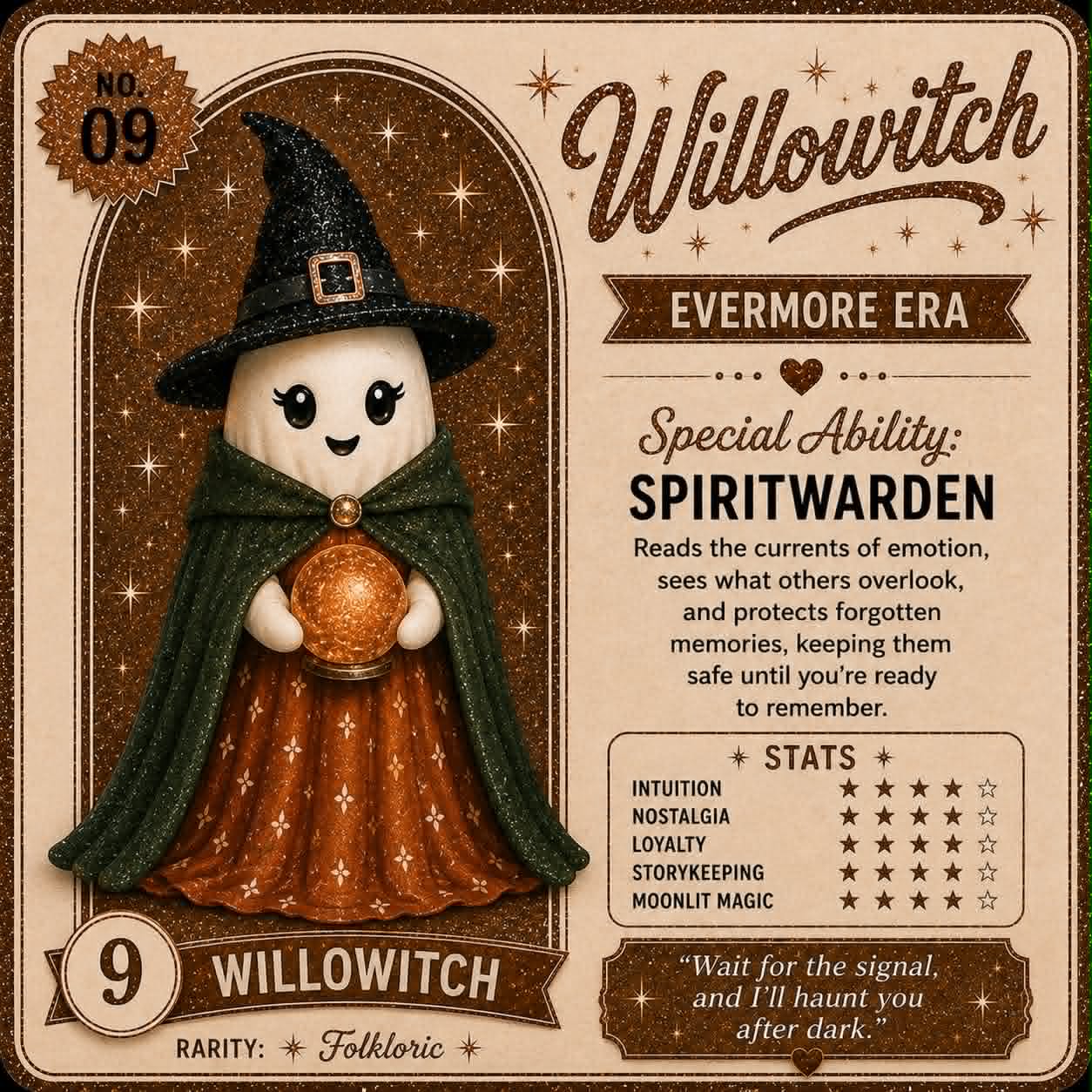 The Ghosts from Eras Past - Limited edition 13/13 - Hand-glittered and embellished (with cute ID cards)